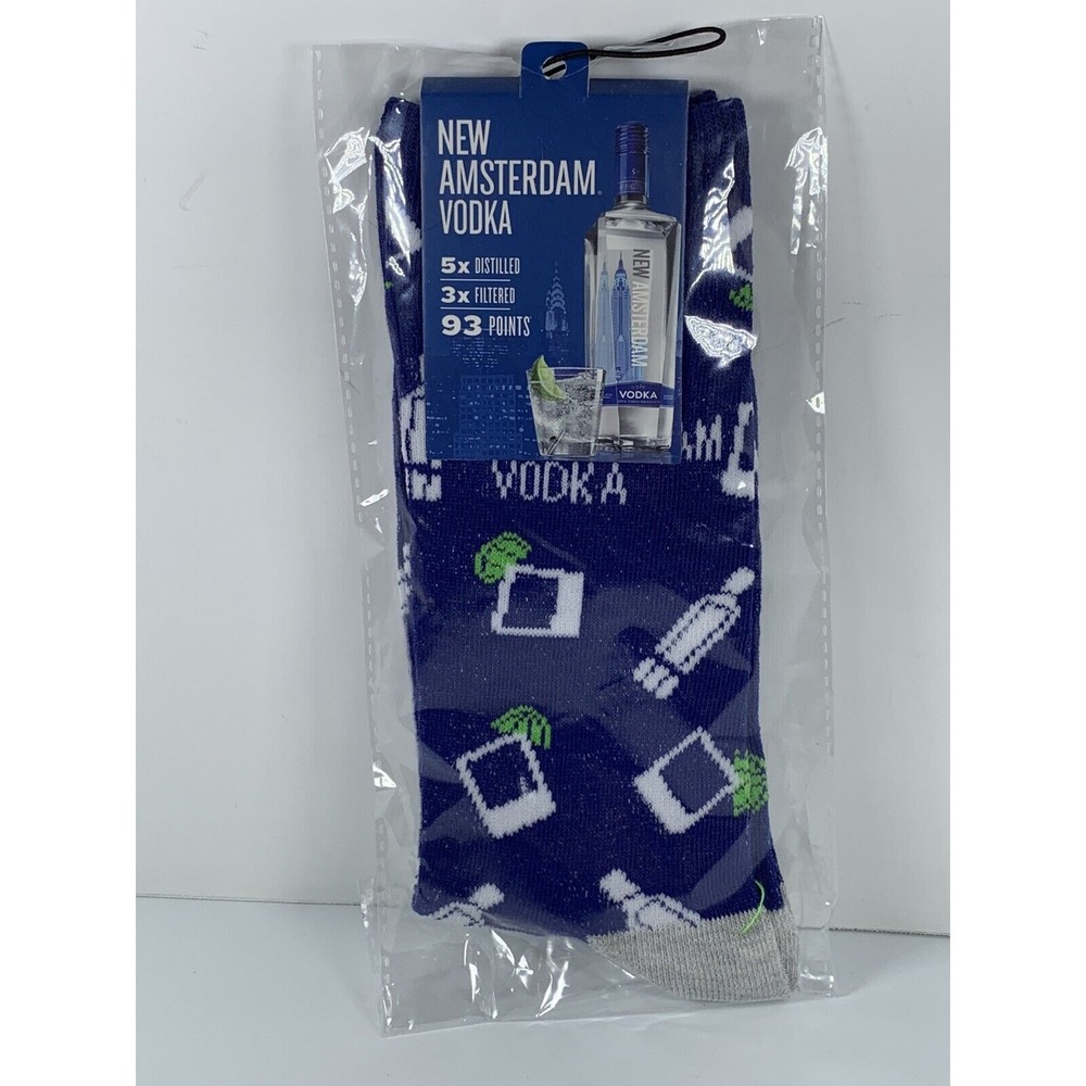 New Amsterdam Vodka Socks New In Package Blue‎ Funny Socks